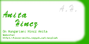 anita hincz business card